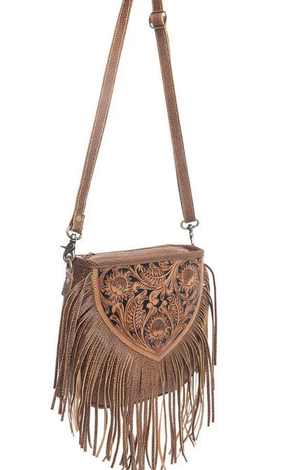 Hand tooled Fringe Bag Country in My Heart