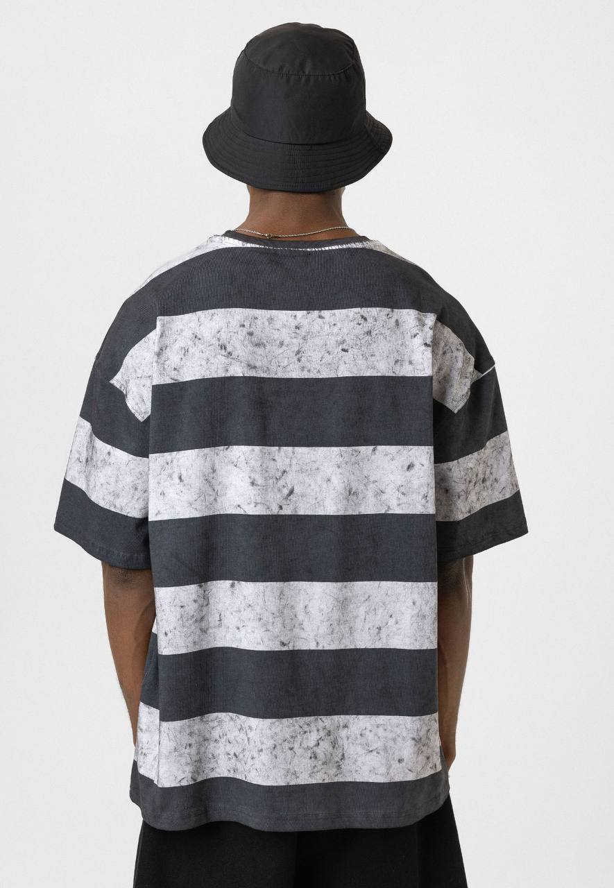 Black 24 Blur Boxy Tee - Vintage Style Designer T-Shirt - Streetwear Graphic Top Withinblack