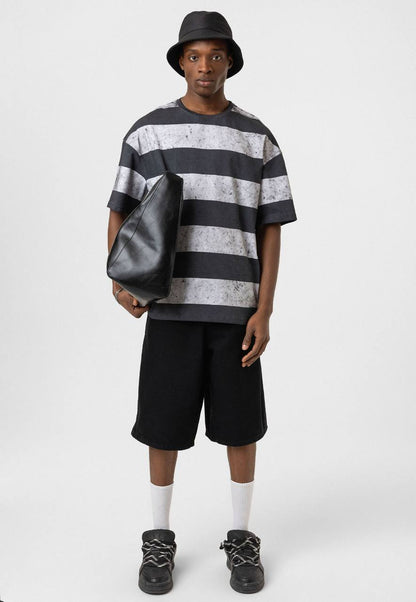 Black 24 Blur Boxy Tee - Vintage Style Designer T-Shirt - Streetwear Graphic Top Withinblack