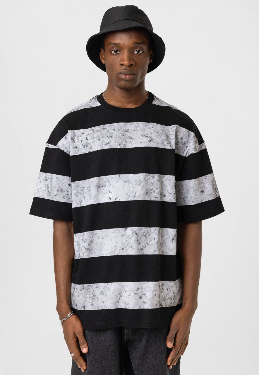 Black 24 Blur Boxy Tee - Vintage Style Designer T-Shirt - Streetwear Graphic Top Withinblack