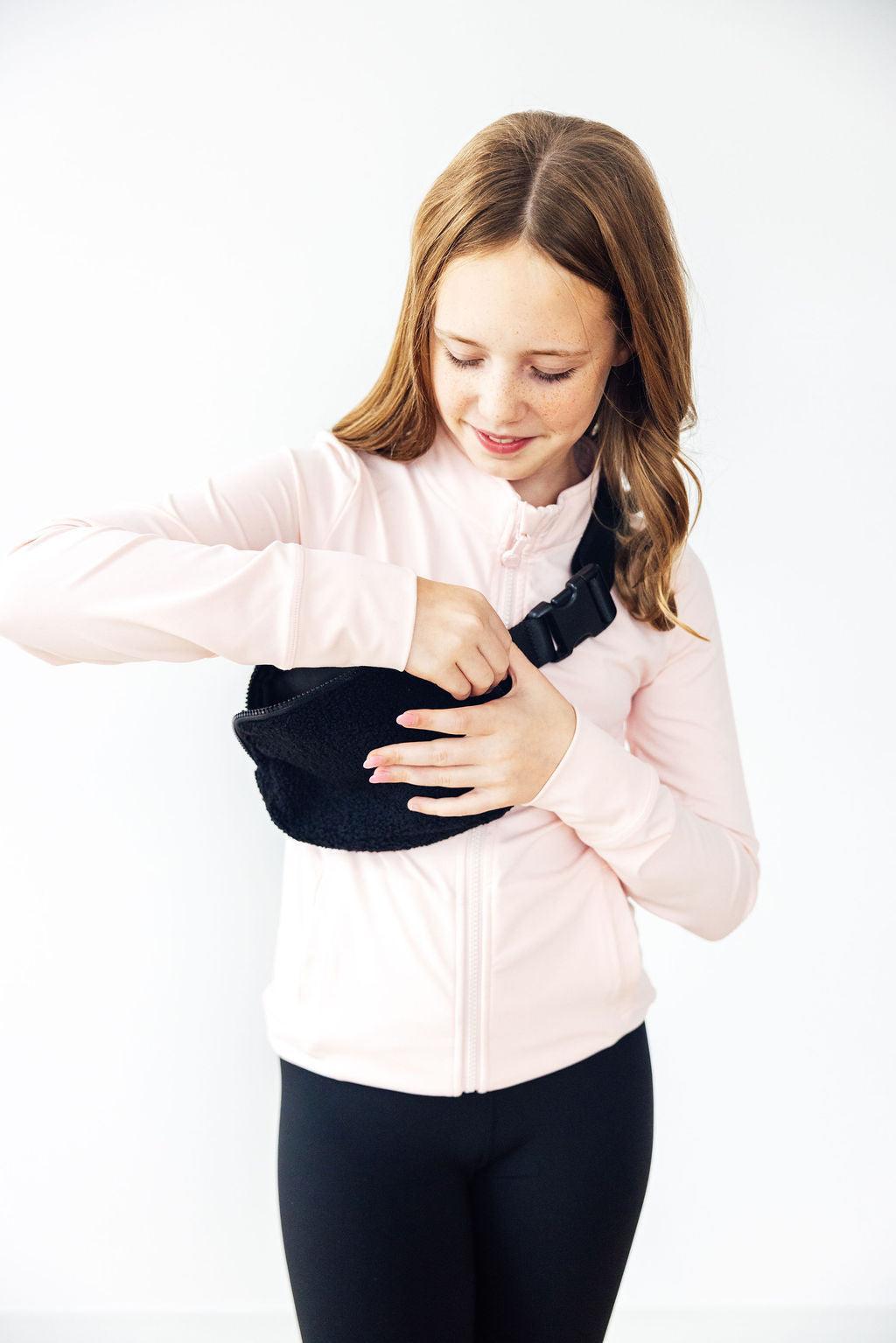 Black Fleece Belt Bag