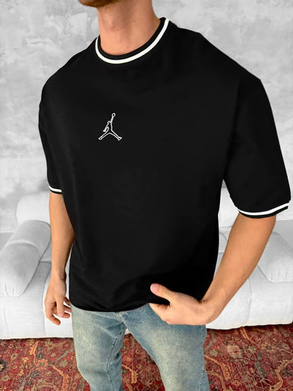 Jordan Logo Contrast Collar Cotton Tee Withinblack
