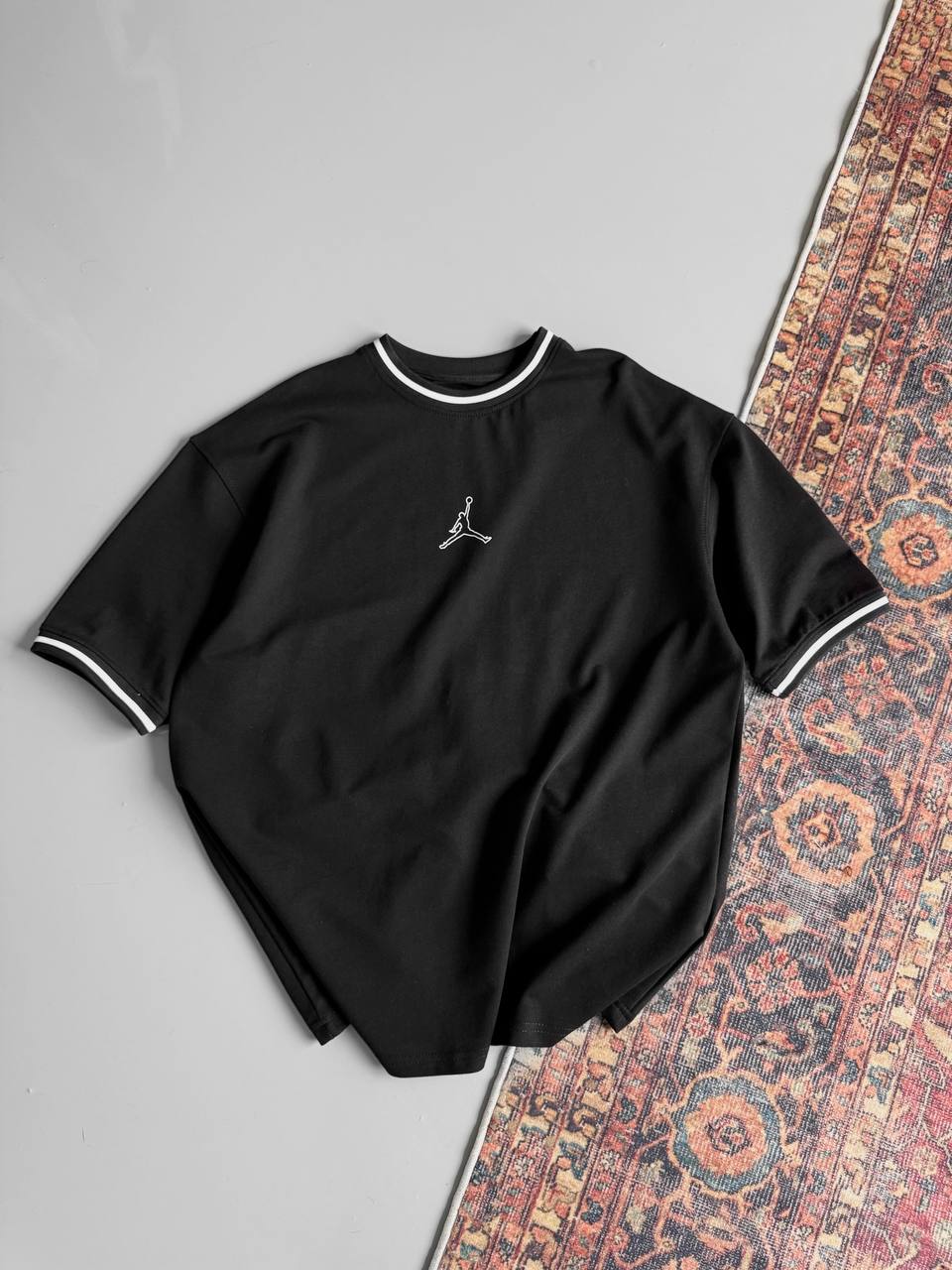 Jordan Logo Contrast Collar Cotton Tee Withinblack