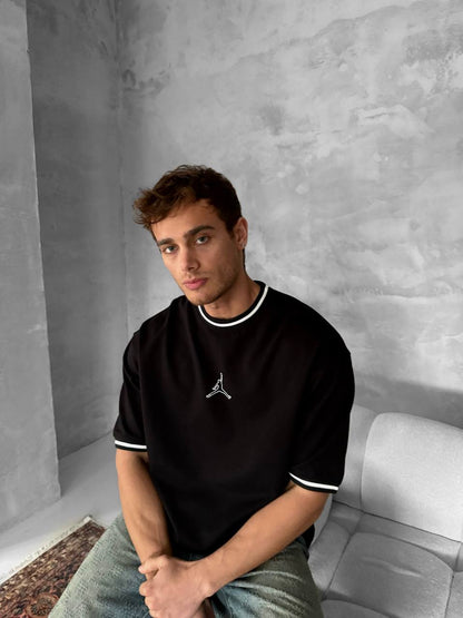 Jordan Logo Contrast Collar Cotton Tee Withinblack