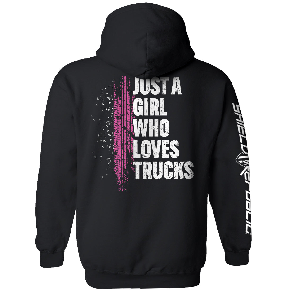 Just A Girl Who Loves Trucks Shield Republic