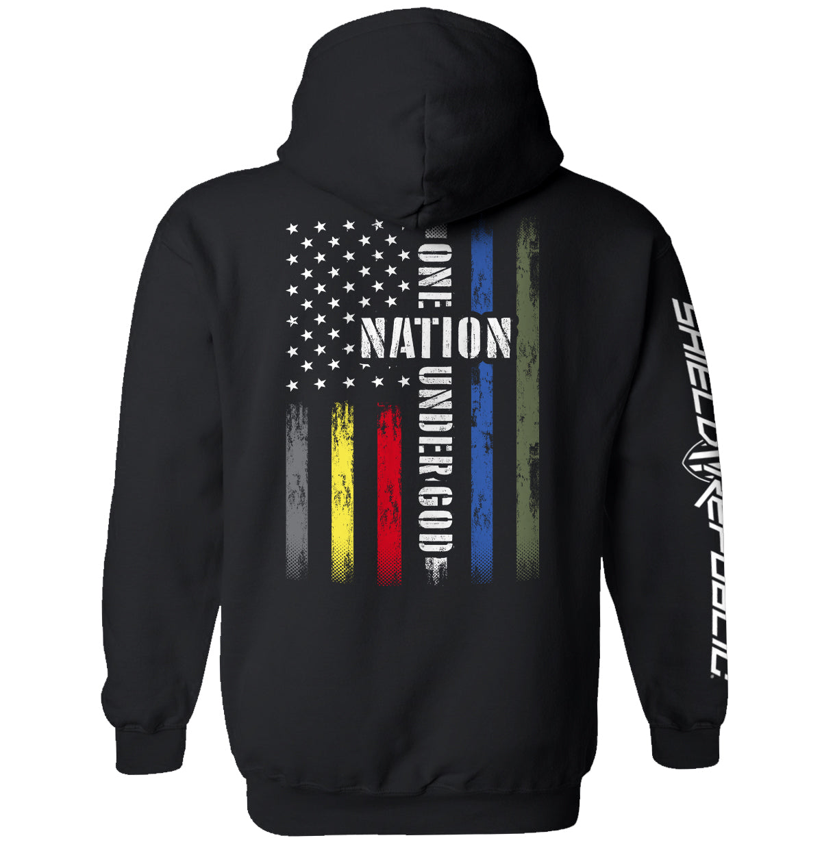 One Nation Under God First Responder Flag Shield Republic