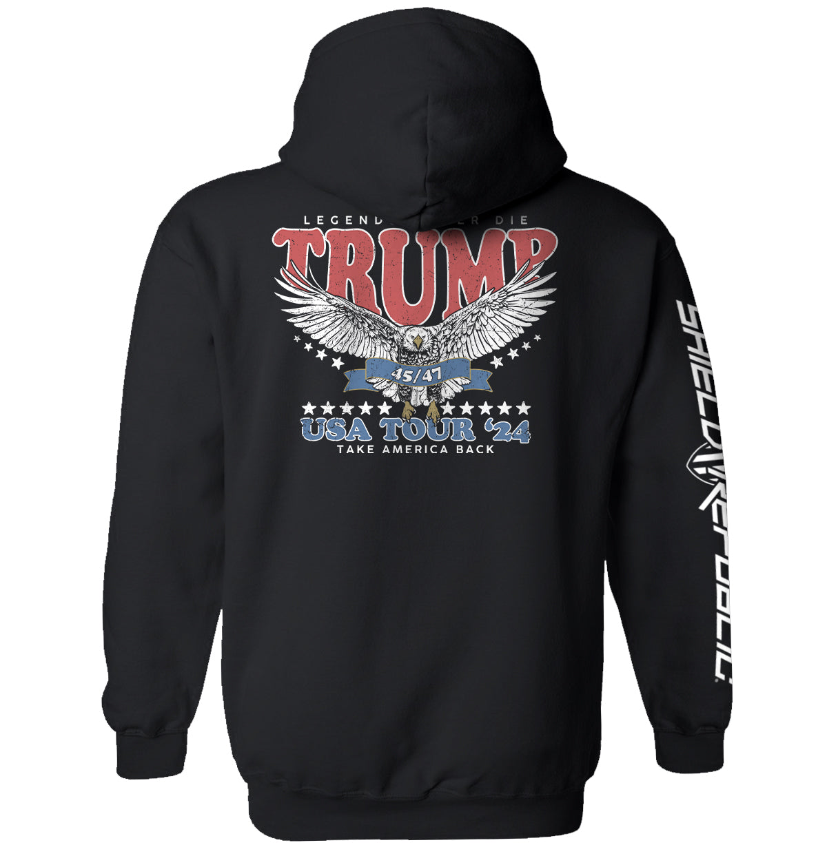 Legends Never Die Trump USA Tour 2024 Shield Republic