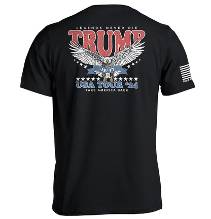 Legends Never Die Trump USA Tour 2024 Shield Republic