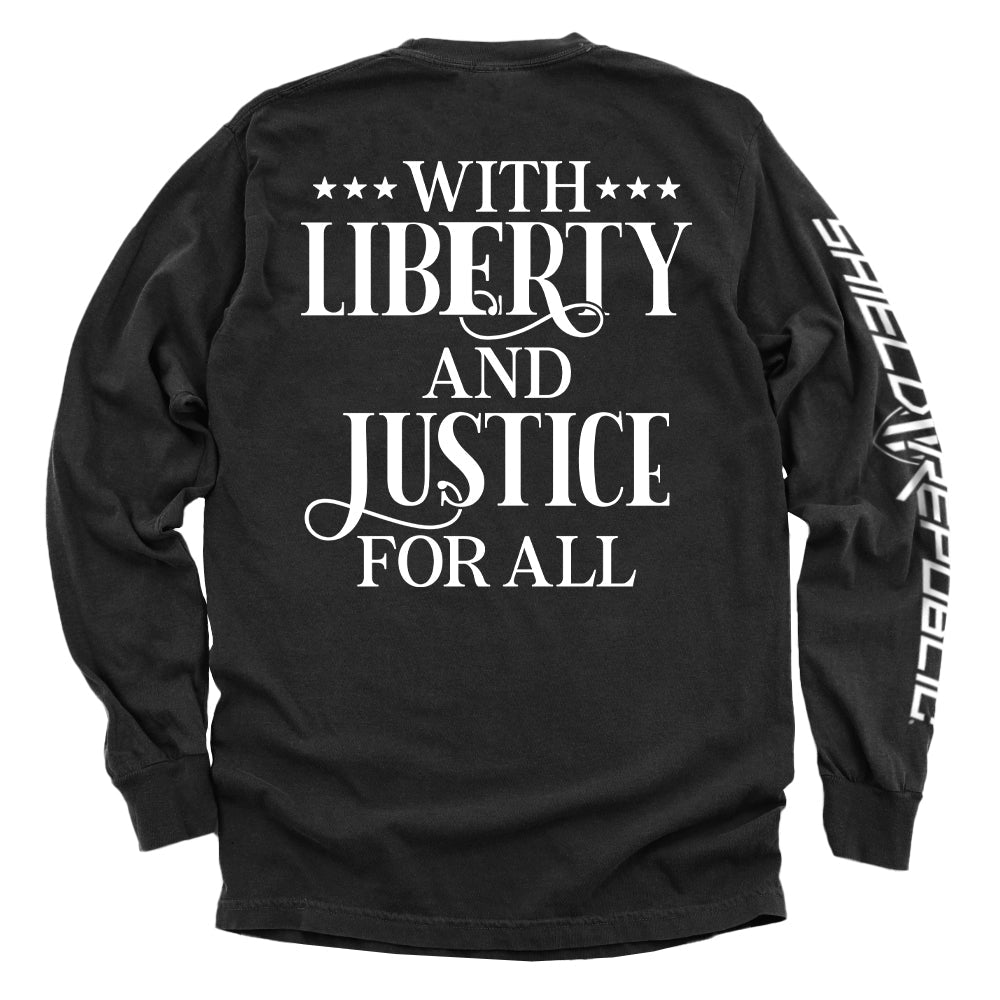 With Liberty And Justice For All Shield Republic