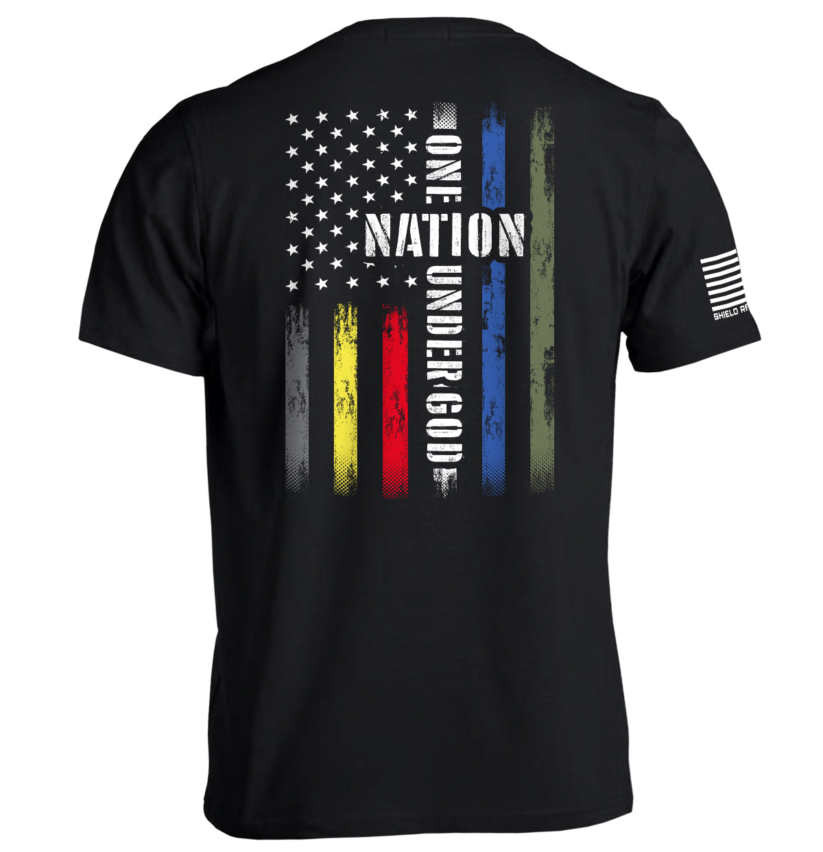 One Nation Under God First Responder Flag Shield Republic
