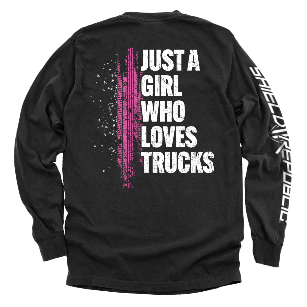 Just A Girl Who Loves Trucks Shield Republic
