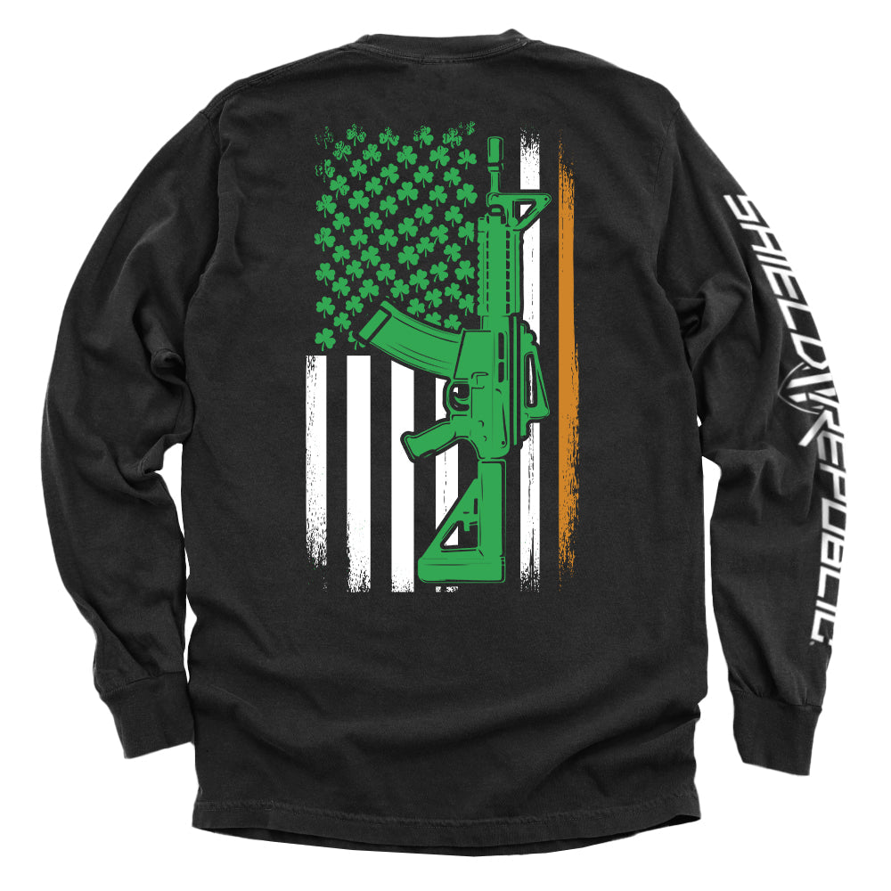 AR15 Irish American Flag (Back Print) Shield Republic