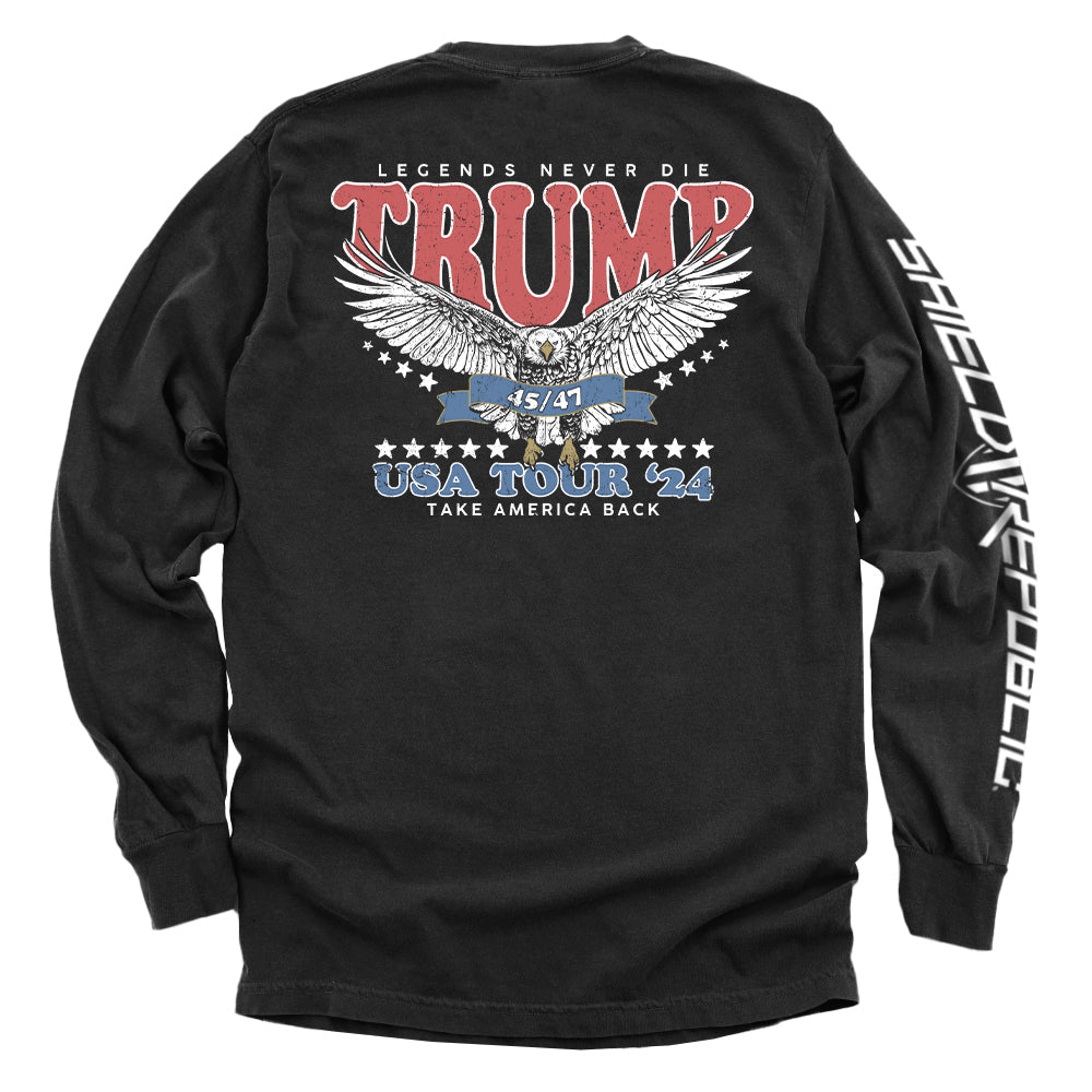 Legends Never Die Trump USA Tour 2024 Shield Republic