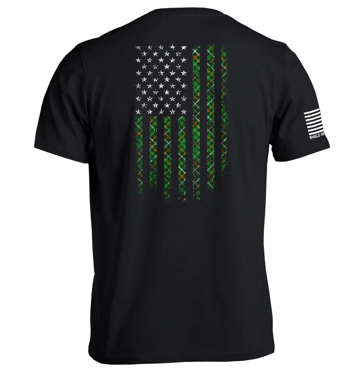 Irish Plaid American Flag Shield Republic