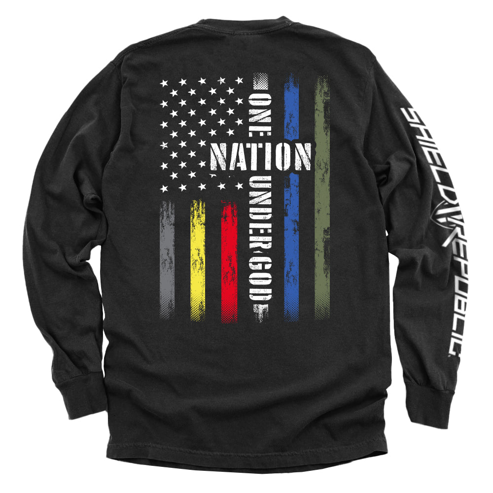 One Nation Under God First Responder Flag Shield Republic