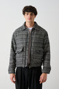 Black-White Patterned Wool-Like Oversized Men’s Jacket Withinblack