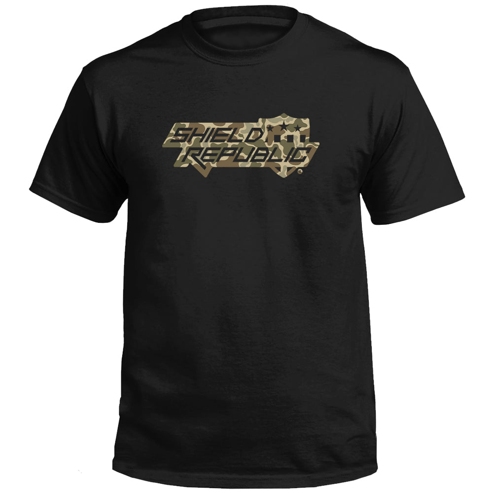Shield Republic Duck Camo Stacked Logo (Front) Shield Republic