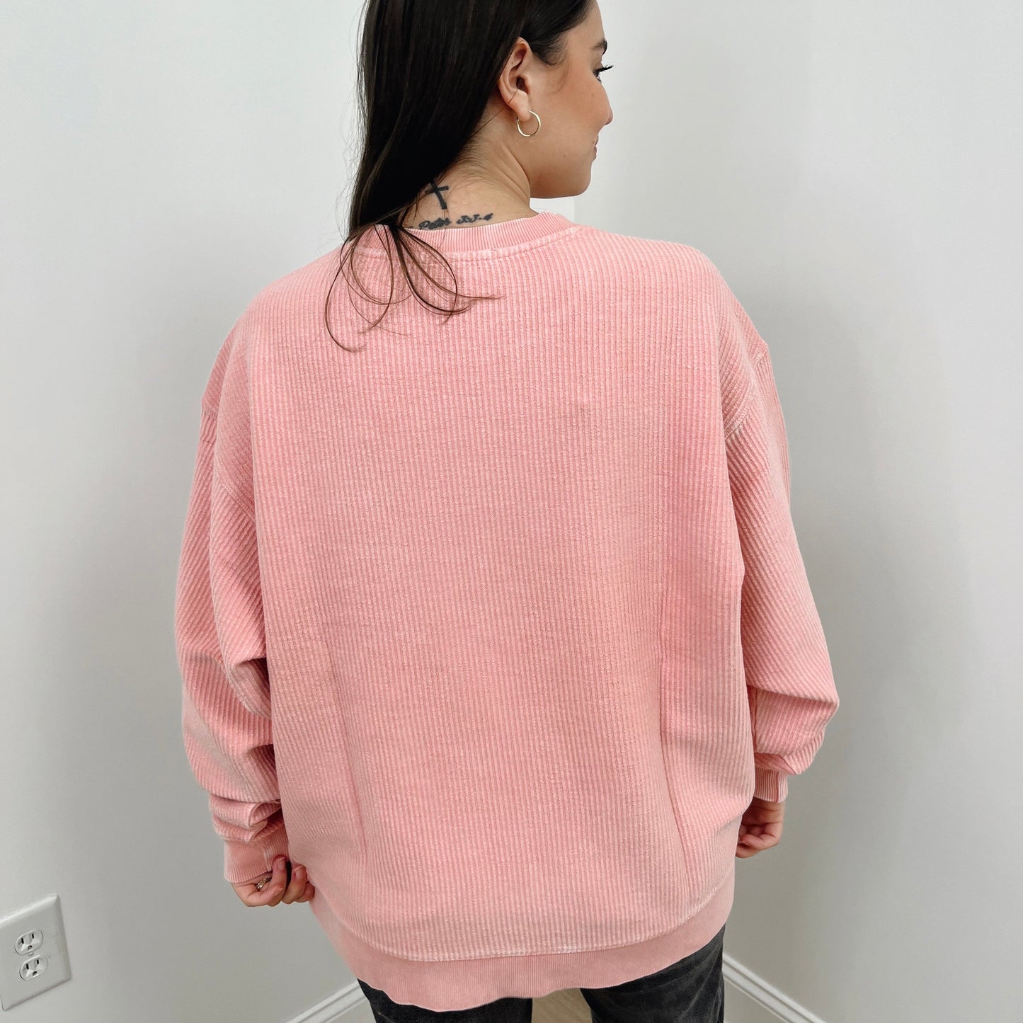 Blossom Pink Oversized Corded Crew Ivy + Cloth