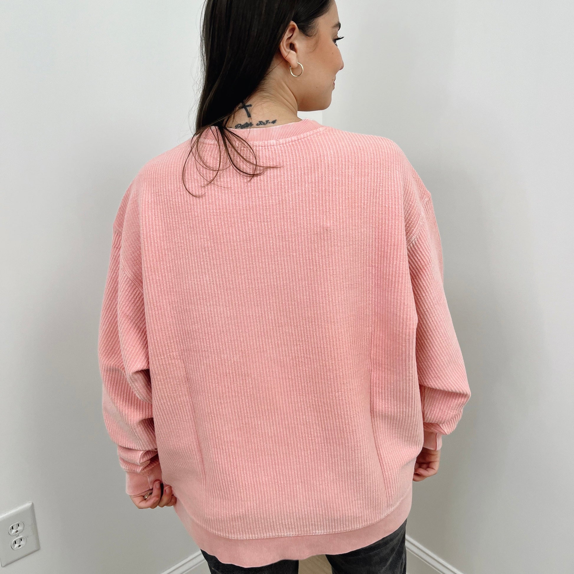 Blossom Pink Oversized Corded Crew Ivy + Cloth