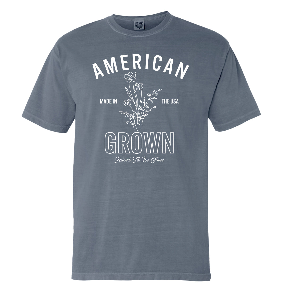 American Grown Raised To Be Free (Front) Shield Republic