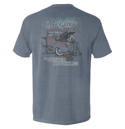 Backyards and Busted Knuckles Pocket Tee Shield Republic