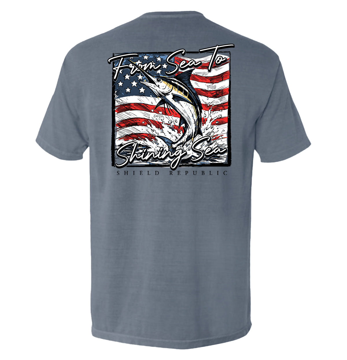 From Sea To Shining Sea Marlin (Back Print) Shield Republic