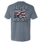 Father Mows Best Stars and Stripes Shield Republic