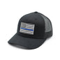 Thin Blue Line Flag PVC Patch Hat Shield Republic