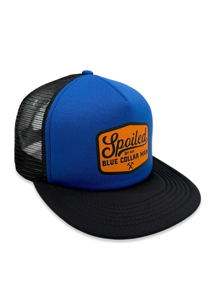 Spoiled By My Blue Collar Man Snapback Trucker Hat Luckless Outfitters