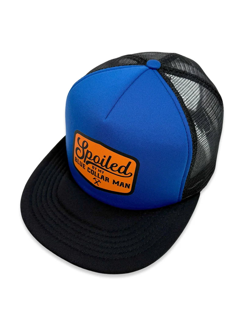 Spoiled By My Blue Collar Man Snapback Trucker Hat Luckless Outfitters
