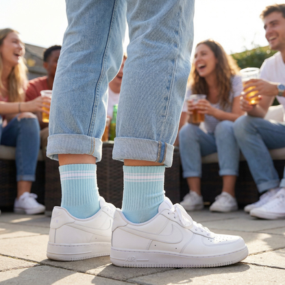 Blue/White Quarter Crew Women's Socks DeadSoxy