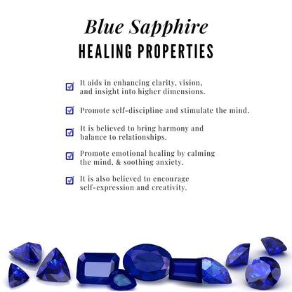 Natural Blue Sapphire Heart Earring for Helix Piercing