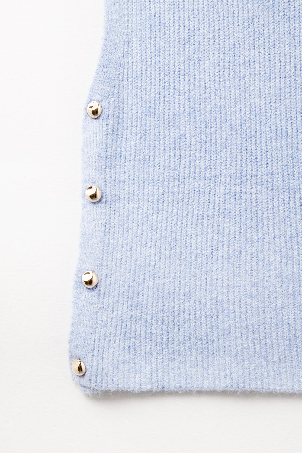 Blue sleeveless sweater with gold buttons on side Q2store