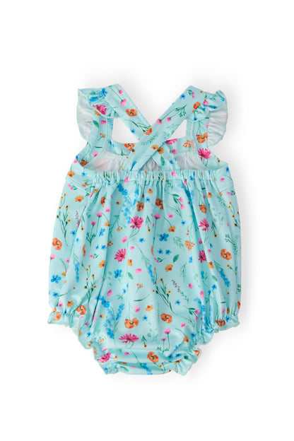 Bluebell Breeze Ruffle Cross Back Romper