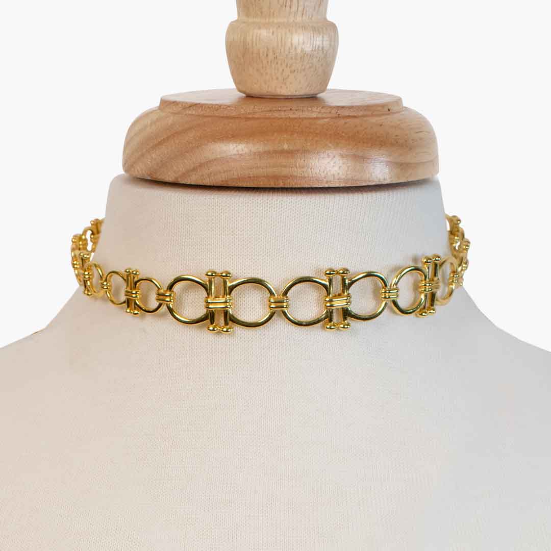 Bocara - Horse Bit Chain Link Equestrian Necklace in Gold Urban-Equestrian