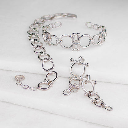 Bocara - Horse Bit Chain Link Equestrian Necklace in Silver Urban-Equestrian