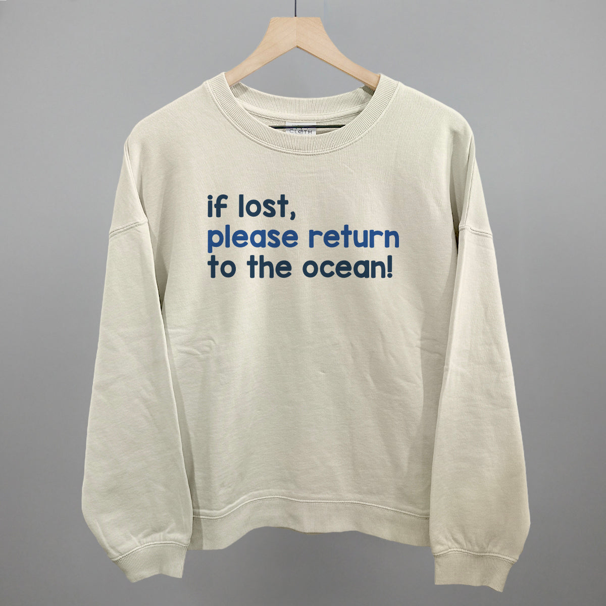 If Lost, Please Return To The Ocean (Text Only) Ivy + Cloth