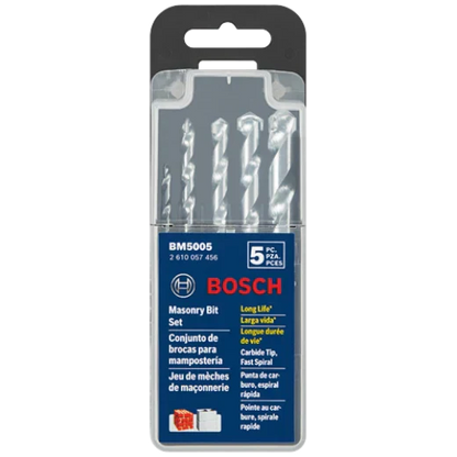 BOSCH BM5005 5 pc. Fast Spiral Rotary Masonry Bit Set VM Hardware