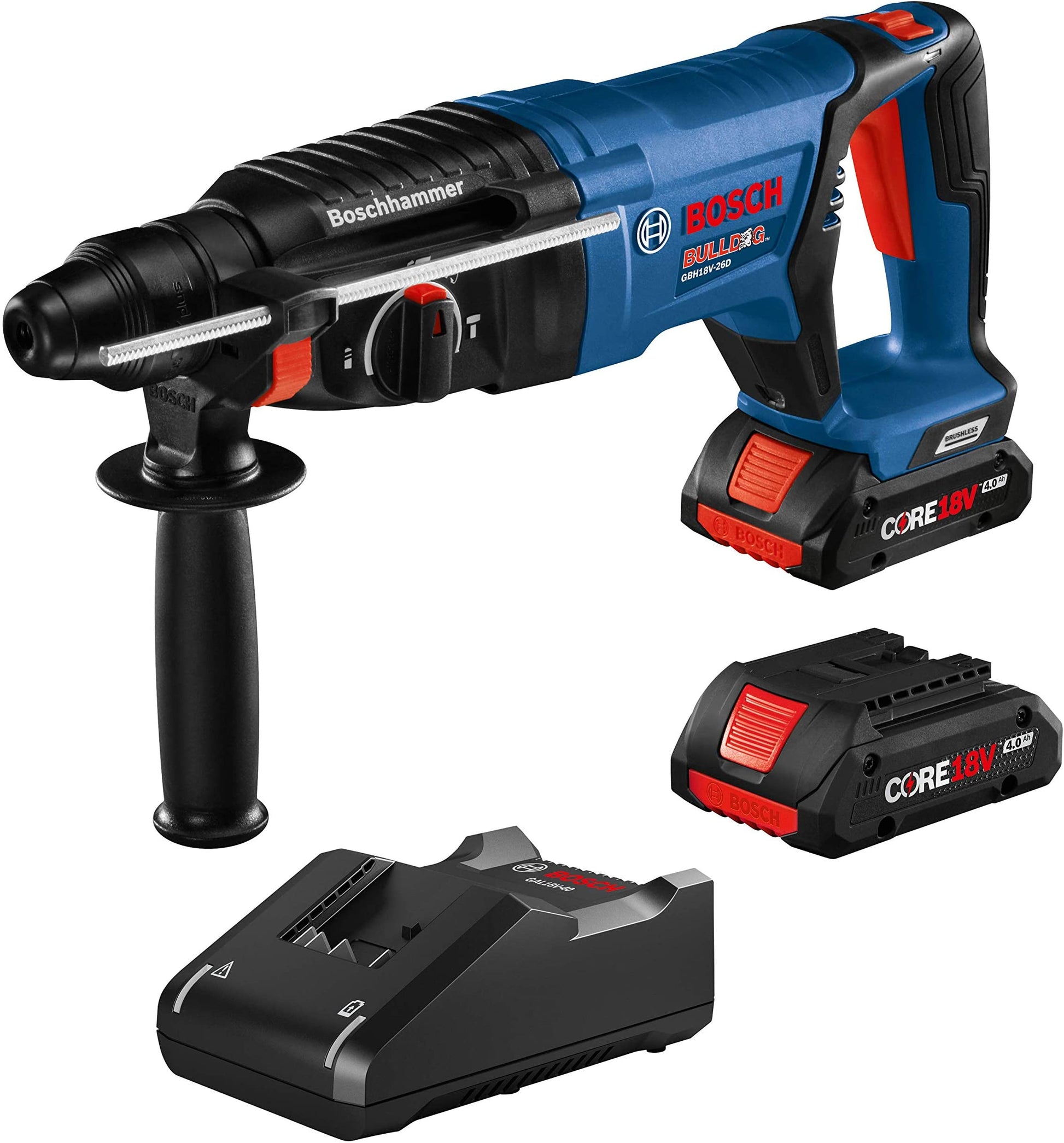 BOSCH GBH18V-26DK25 18V Brushless 1" SDS-plus Bulldog Rotary Hammer Kit - 2 Batteries - GBH18V-26DK25 VM Hardware