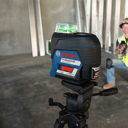 BOSCH GLL3-330CG-B 360-Degree Green Beam Three-Plane Line Laser Level with 2 Batteries VM Hardware