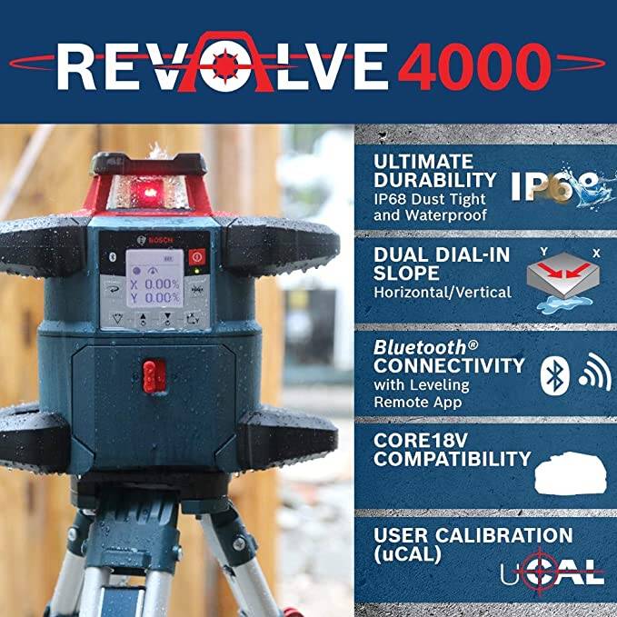 BOSCH GRL4000-80CHK Self-Leveling Rotary Laser Kit Level 360 - GRL4000-80CHK VM Hardware
