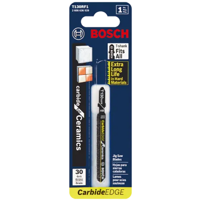 BOSCH T130RF1 3-1/4" 30 Grit Carbide Edge for Ceramics T-Shank Jig Saw Blade VM Hardware