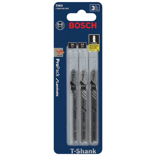 BOSCH T503 3 pc. Hardwood/Laminate Flooring T-Shank Jig Saw Blade Set VM Hardware