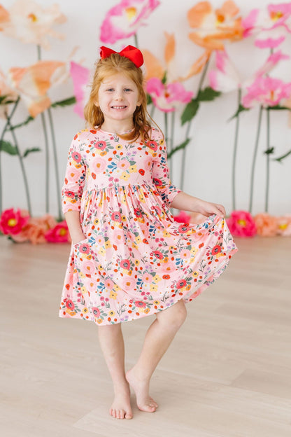 SALE Bouquet Beauty 3/4 Sleeve Pocket Twirl Dress Mila & Rose ®