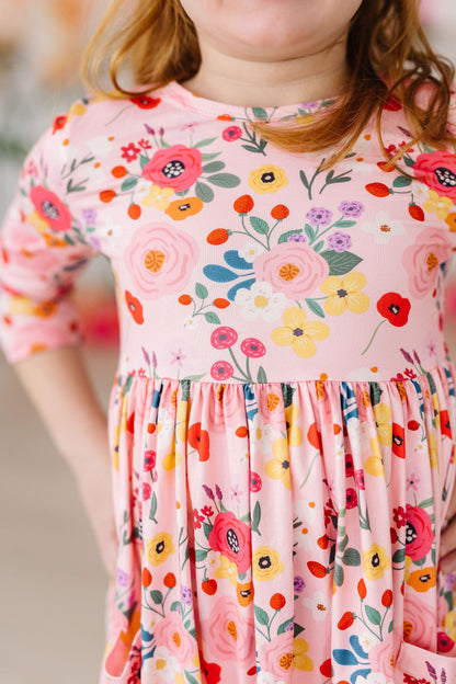 SALE Bouquet Beauty 3/4 Sleeve Pocket Twirl Dress Mila & Rose ®