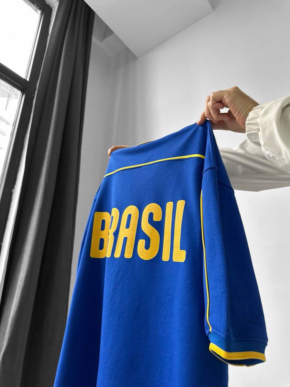 Brazil Football Jersey - Retro Graphic Tee - Vintage Soccer Shirt - Brasil Fan Top Withinblack