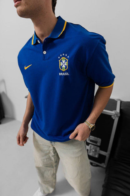 Brazil Football Jersey - Retro Graphic Tee - Vintage Soccer Shirt - Brasil Fan Top Withinblack