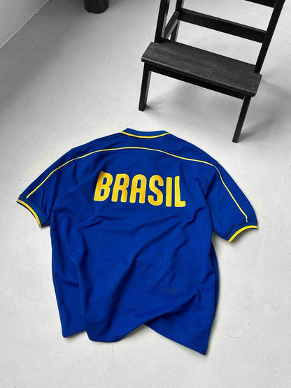 Brazil Football Jersey - Retro Graphic Tee - Vintage Soccer Shirt - Brasil Fan Top Withinblack