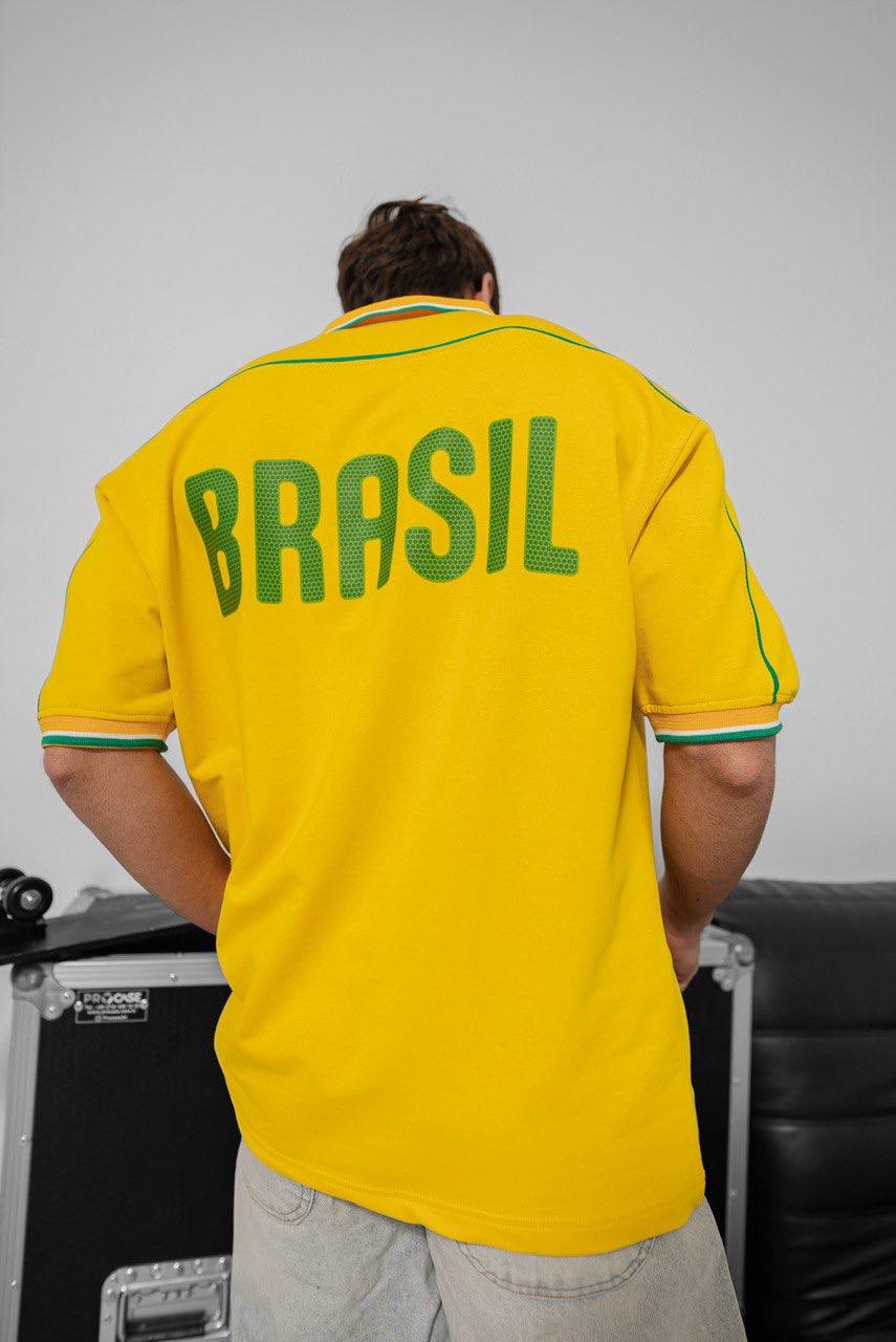Brazil Football Jersey - Retro Graphic Tee - Vintage Soccer Shirt - Brasil Fan Top Withinblack