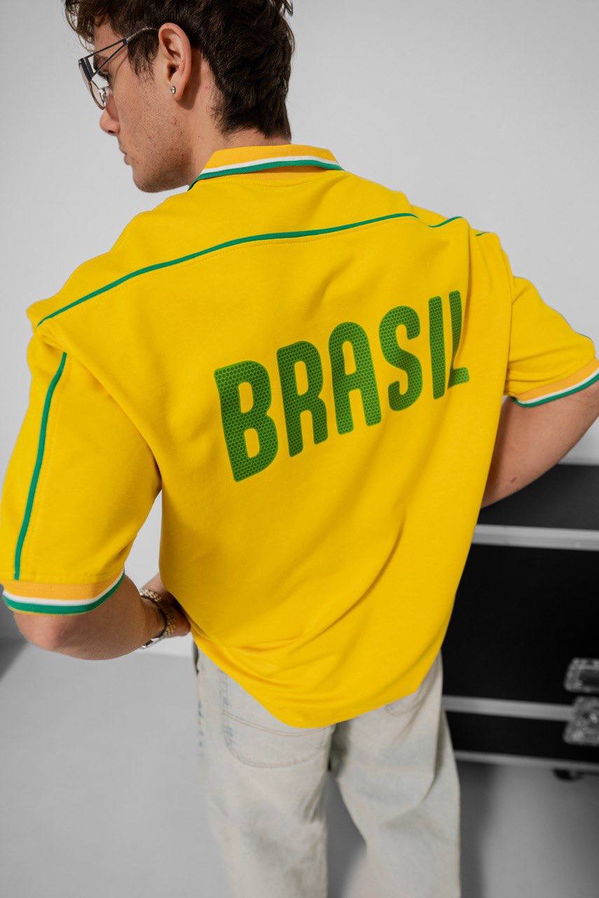 Brazil Football Jersey - Retro Graphic Tee - Vintage Soccer Shirt - Brasil Fan Top Withinblack